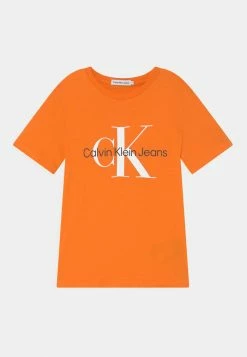 Calvin Klein Jeans MONOGRAM - T-shirt Imprimé - Orange Summit