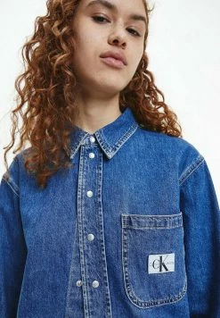 Calvin Klein Jeans CROPPED DAD - Chemisier - Denim Medium -Calvin Klein Elegant Magasin 019d1031fc744303b44b6c0fcbdb1d91