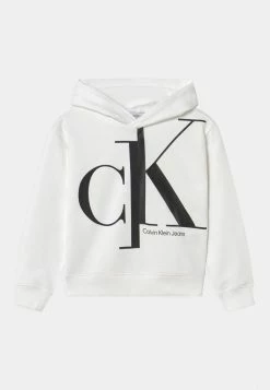 Calvin Klein Jeans MIXED MONOGRAM RELAXED HOODIE UNISEX - Sweatshirt - Bright White