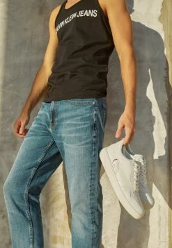 Calvin Klein Jeans CUPSOLE LACE UP BASKET - Baskets Basses - Bright White -Calvin Klein Elegant Magasin 0223b51b0c18464c9efb167e4a896c5b