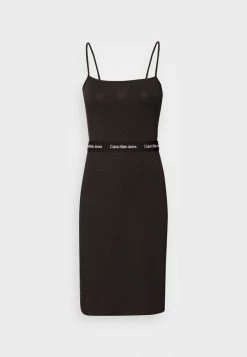 Calvin Klein Jeans LOGO TAPE STRAPPY DRESS - Robe En Jersey - Black -Calvin Klein Elegant Magasin 0275e9bb144b4f82b6beb917f684e593