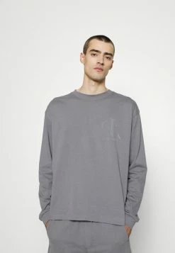 Calvin Klein Jeans SPLICED BACK GRAPHIC - T-shirt à Manches Longues - Fossil Grey