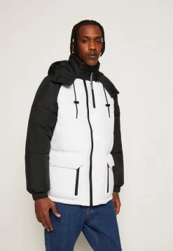 Calvin Klein Jeans BLOCKING HOODED PUFFER - Veste D'hiver - Bright White/black
