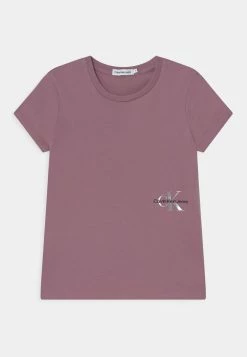 Calvin Klein Jeans MONOGRAM OFF PLACED - T-shirt Imprimé - Dusky Orchid