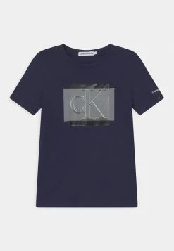 Calvin Klein Jeans LINED MONOGRAM - T-shirt Imprimé - Peacoat