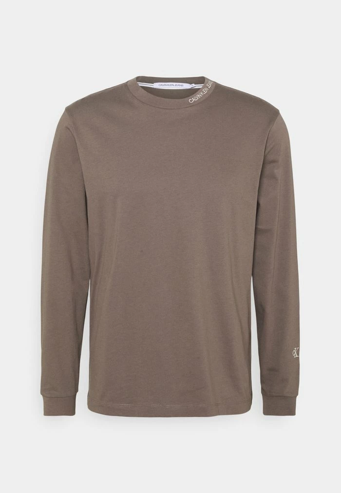 Calvin Klein Jeans TAPING - T-shirt à Manches Longues - Dusty Brown 1 Calvin Klein Jeans TAPING - T-shirt à Manches Longues - Dusty Brown
