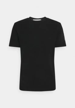 Calvin Klein Jeans MONOGRAM BADGE WAFFLE TEE - T-shirt Imprimé - Black