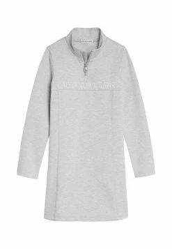 Calvin Klein Jeans SHADOW MOCK NECK PUNTO - Robe En Jersey - Light Grey Heather