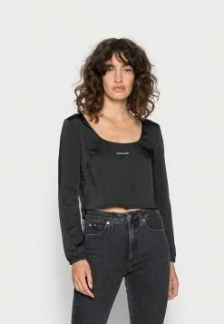 Calvin Klein Jeans MONOGRAM SQUARE NECK - T-shirt à Manches Longues - Black
