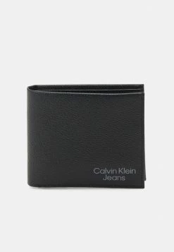 Calvin Klein Jeans MICRO PEBBLE BIFOLD COIN - Portefeuille - Black