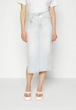 Calvin Klein Jeans MAXI SKIRT - Jupe Crayon - Denim Light
