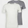 Calvin Klein Jeans TEE INSTITUTIONAL LOGO 2 PACK - T-shirt Imprimé - Fossil Grey/stratus Grey