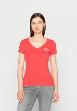 Calvin Klein Jeans MONOGRAM LOGO V NECK TEE - T-shirt Basique - Strawberry Field