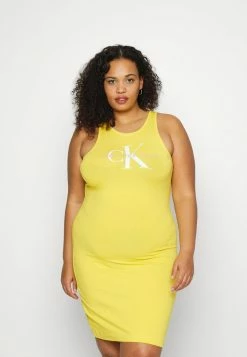 Calvin Klein Jeans SEASONAL MONOGRAM TANK DRESS - Robe En Jersey - Super Lemon -Calvin Klein Elegant Magasin 0d2dd1a3db6145af979b89f834168a1c