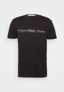 Calvin Klein Jeans MIXED INSTITUTIONAL TEE - T-shirt Imprimé - Black