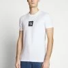 Calvin Klein Jeans CENTER MONOGRAM BOX SLIM TEE - T-shirt Imprimé - Bright White