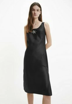 Calvin Klein Jeans SATIN MIDI - Robe De Jour - Ck Black