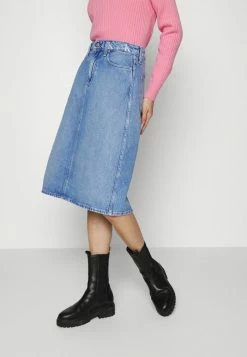 Calvin Klein Jeans MIDI SKIRT - Jupe En Jean - Denim Medium