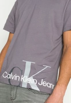 Calvin Klein Jeans CUT OFF TWO TONE MONOGRAM TEE - T-shirt Imprimé - Fossil Grey -Calvin Klein Elegant Magasin 145b600ddc19449dbbe9a5a664cf0252