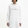 Calvin Klein Jeans MONOGRAM HOODED - Robe De Jour - Bright White