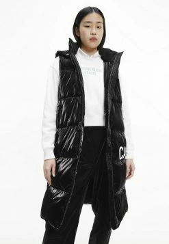 Calvin Klein Jeans LONG PADDED GILET - Veste Sans Manches - Ck Black