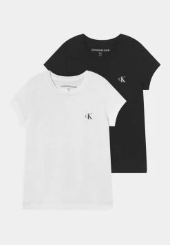 Calvin Klein Jeans MONOGRAM 2 PACK - T-shirt Basique - White/black