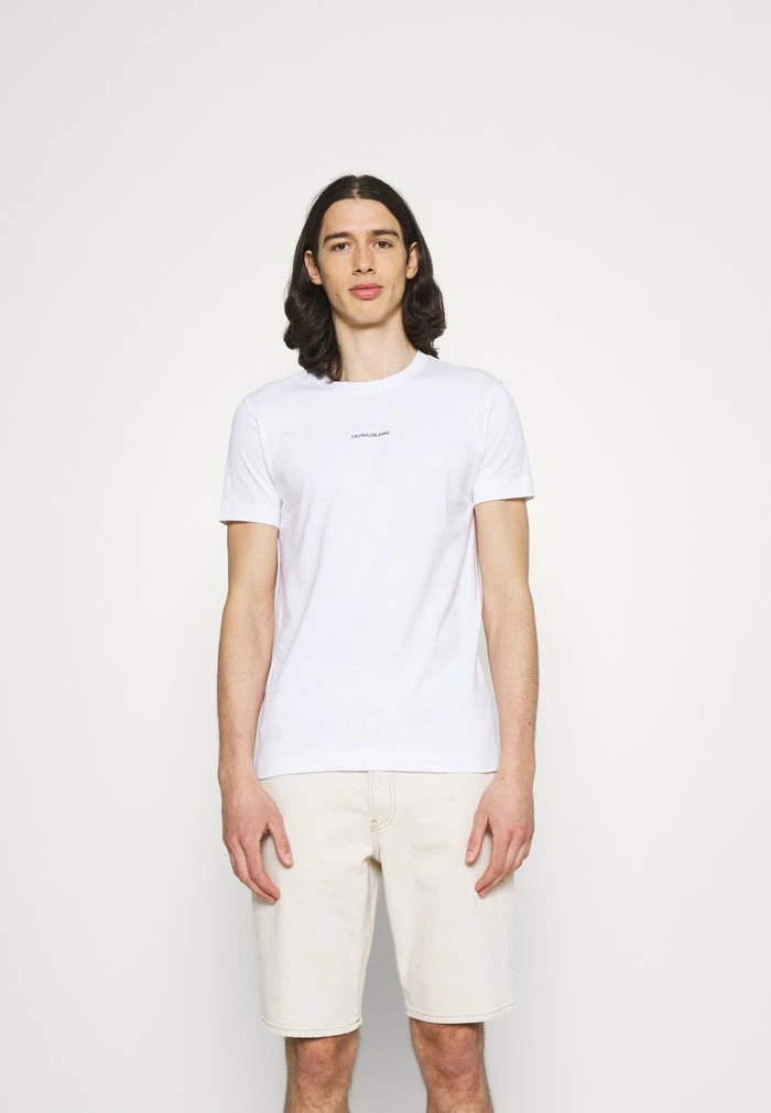 Calvin Klein Jeans MICRO BRANDING ESSENTIAL TEE - T-shirt Basique - White 1 Calvin Klein Jeans MICRO BRANDING ESSENTIAL TEE - T-shirt Basique - White