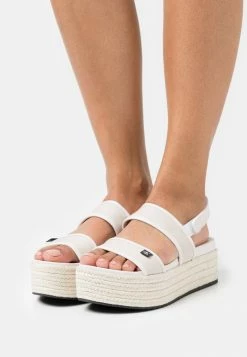 Calvin Klein Jeans PLATFORM SLING - Sandales à Plateforme - White/sand