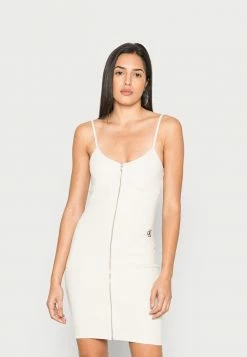 Calvin Klein Jeans ZIP THROUGH DRESS - Robe Fourreau - Eggshell
