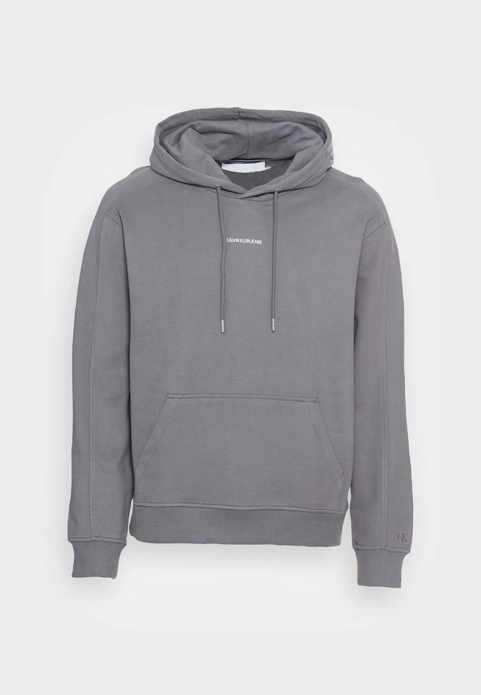 Calvin Klein Jeans MICRO BRANDING HOODIE - Sweat à Capuche - Fossil Grey 4 Calvin Klein Jeans MICRO BRANDING HOODIE - Sweat à Capuche - Fossil Grey – Image 4