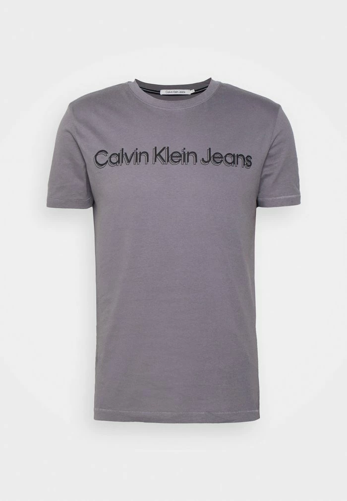 Calvin Klein Jeans INSTITUTIONAL TEE - T-shirt Imprimé - Fossil Grey 4 Calvin Klein Jeans INSTITUTIONAL TEE - T-shirt Imprimé - Fossil Grey – Image 4