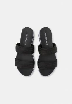 Calvin Klein Jeans FLATFORM TWOSTRAPS - Mules à Talons - Black -Calvin Klein Elegant Magasin 228b93bde8b84372b15a076f03c030da