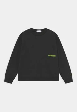 Calvin Klein Jeans MICRO FLOCK LOGO - Sweatshirt - Black