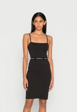 Calvin Klein Jeans LOGO TAPE STRAPPY DRESS - Robe En Jersey - Black