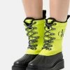 Calvin Klein Jeans PLUS MID LACEUP - Bottes De Neige - Black/acid Lime