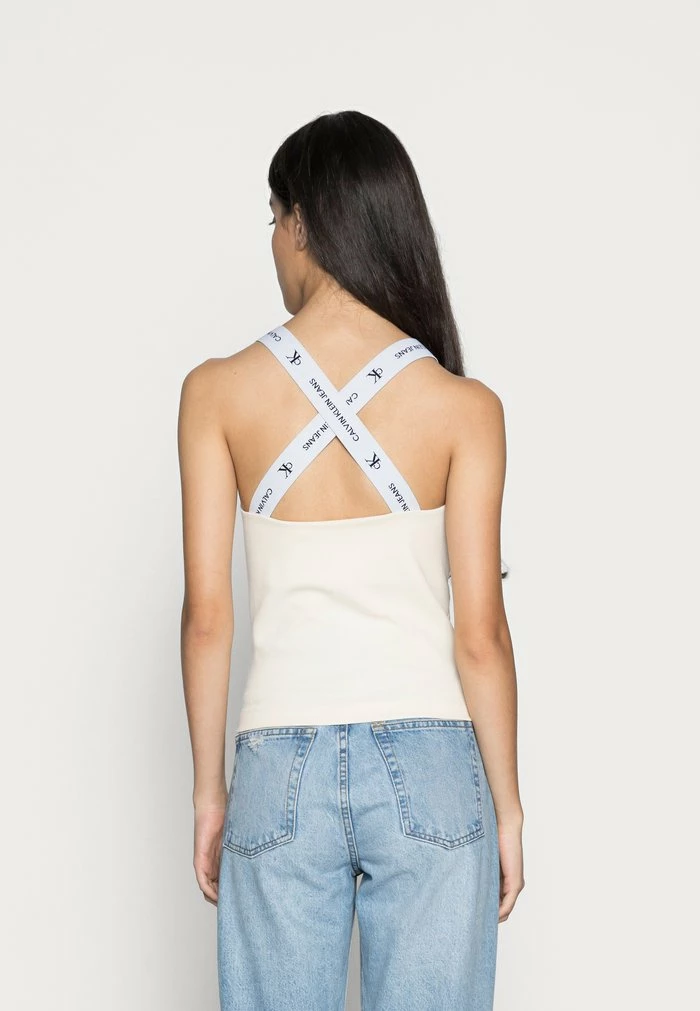 Calvin Klein Jeans SQUARE NECK TANK - Débardeur - Muslin 3 Calvin Klein Jeans SQUARE NECK TANK - Débardeur - Muslin – Image 3