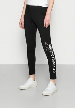 Calvin Klein Jeans VERTICAL INSTITUTIONAL - Legging - Black