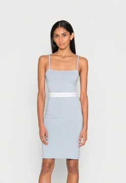 Calvin Klein Jeans LOGO TAPE STRAPPY DRESS - Robe En Jersey - Silver Sky