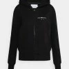 Calvin Klein Jeans MONOGRAM LOGO ZIPTHROUGH - Sweat à Capuche Zippé - Black