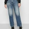 Calvin Klein Jeans HIGH RISE STRAIGHT ANKLE - Jean Boyfriend - Light Blue Utility