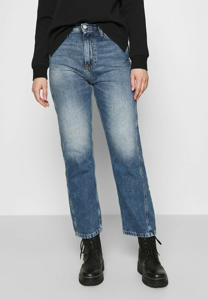Calvin Klein Jeans HIGH RISE STRAIGHT ANKLE - Jean Boyfriend - Light Blue Utility 1 Calvin Klein Jeans HIGH RISE STRAIGHT ANKLE - Jean Boyfriend - Light Blue Utility