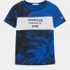 Calvin Klein Jeans LIQUID PRINT SLIM - T-shirt Imprimé - Blue