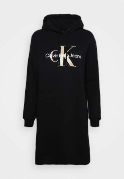 Calvin Klein Jeans SEASONAL MONOGRAM HOODIE DRESS - Robe De Jour - Black