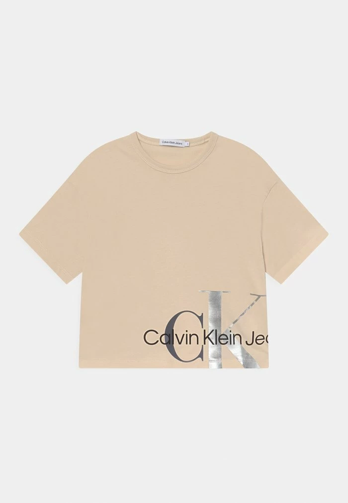 Calvin Klein Jeans MIXED MONOGRAM CUT OFF - T-shirt Imprimé - Muslin 1 Calvin Klein Jeans MIXED MONOGRAM CUT OFF - T-shirt Imprimé - Muslin