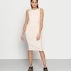 Calvin Klein Jeans RIB ZIP DRESS - Robe En Jersey - Beige