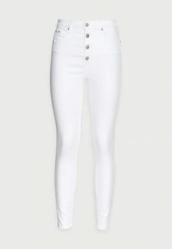 Calvin Klein Jeans HIGH RISE SUPER SKINNY ANKLE - Jeans Skinny - White -Calvin Klein Elegant Magasin 2c45552320be4d71b61e6180edbc0fa9