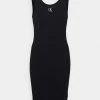 Calvin Klein Jeans SLUB STRAPPY DRESS - Robe En Jersey - Black