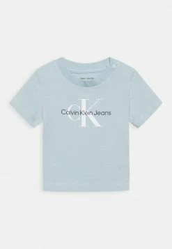 Calvin Klein Jeans MONOGRAM TEE BABY UNISEX - T-shirt Imprimé - Muted Aqua