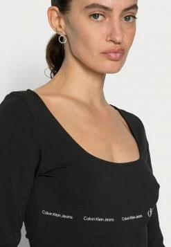 Calvin Klein Jeans REPEAT LOGO SQUARE NECK BODY - T-shirt à Manches Longues - Black 9 Calvin Klein Jeans REPEAT LOGO SQUARE NECK BODY - T-shirt à Manches Longues - Black -Calvin Klein Elegant Magasin 312bb6f0b460497f8a8f17a6a660bec4