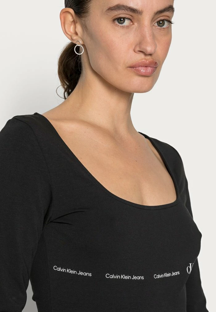 Calvin Klein Jeans REPEAT LOGO SQUARE NECK BODY - T-shirt à Manches Longues - Black 5 Calvin Klein Jeans REPEAT LOGO SQUARE NECK BODY - T-shirt à Manches Longues - Black – Image 5